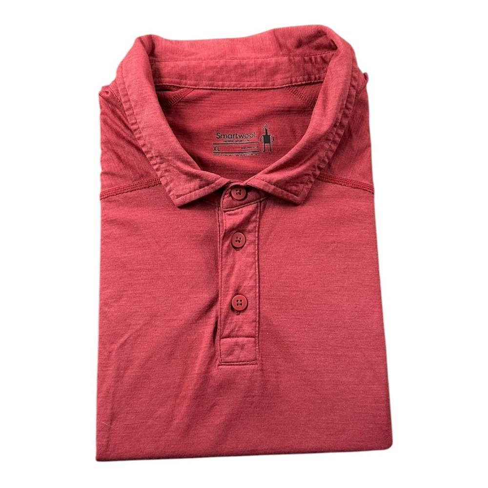 Smartwool Red Merino 150 Sport S/S Mens Polo Shirt Size XL Mint